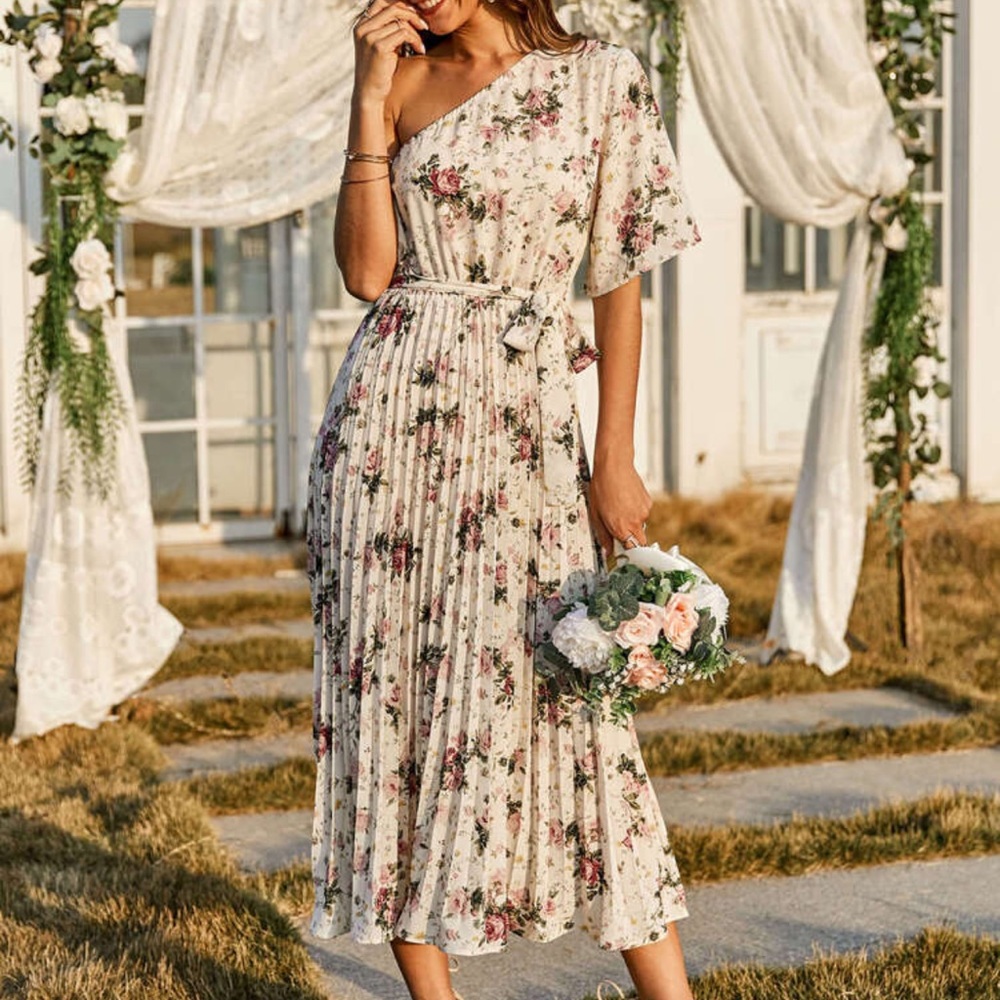 Shein one shoulder floral dress